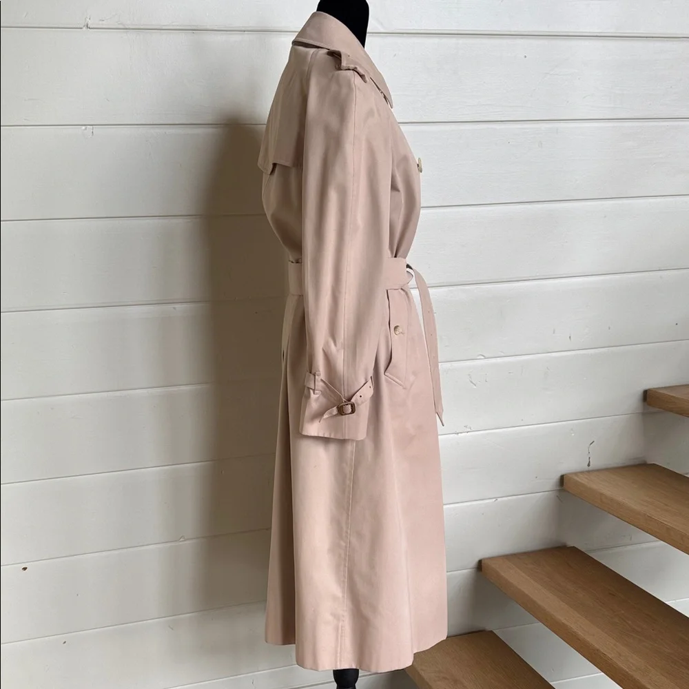 Burberry’s Waterloo Harataige Classic Vintage Beige Trench Coat Women’s 42 long - Picture 4 of 16